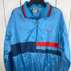 90s Vintage Oldschool PUMA Windbreaker Shell‎ Jacket Size Medium Blue